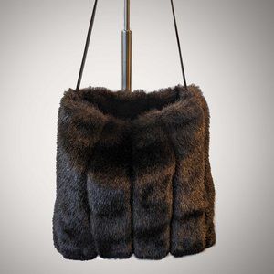 Preston & York Brown Faux Fur Single Handle Shoulder or Tote Woman's Purse